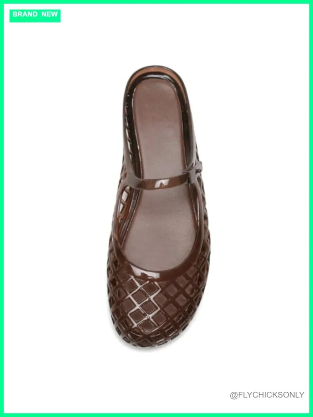 Clear Jelly Slide Sandals Slip On Closed Round Toe Mesh Hollow Flat Mary Jane